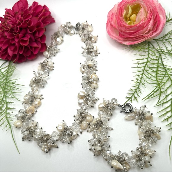 NEW⚜️Baroque Freshwater Pearl & Crystal Beaded CUSTOM MADE Necklace - Picture 9 of 9